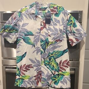 Chaps Men's Leaf Print Shirt -NWT